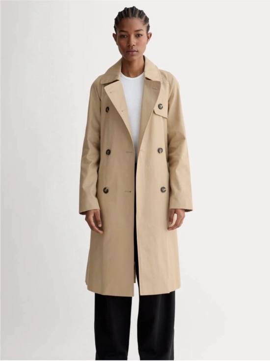 Everlane Jackets & Blazers - Everlane Double-Breasted Long Trench Coat Camel Tan Size Medium NWOT